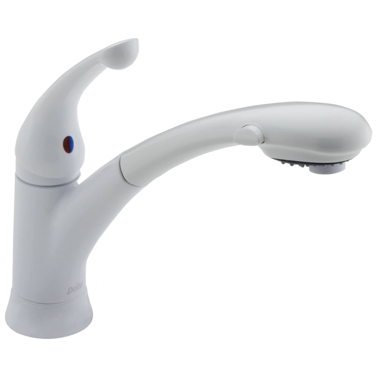 Delta 470-WH-DST Signature Single Handle Pull-Out Kitchen Faucet White